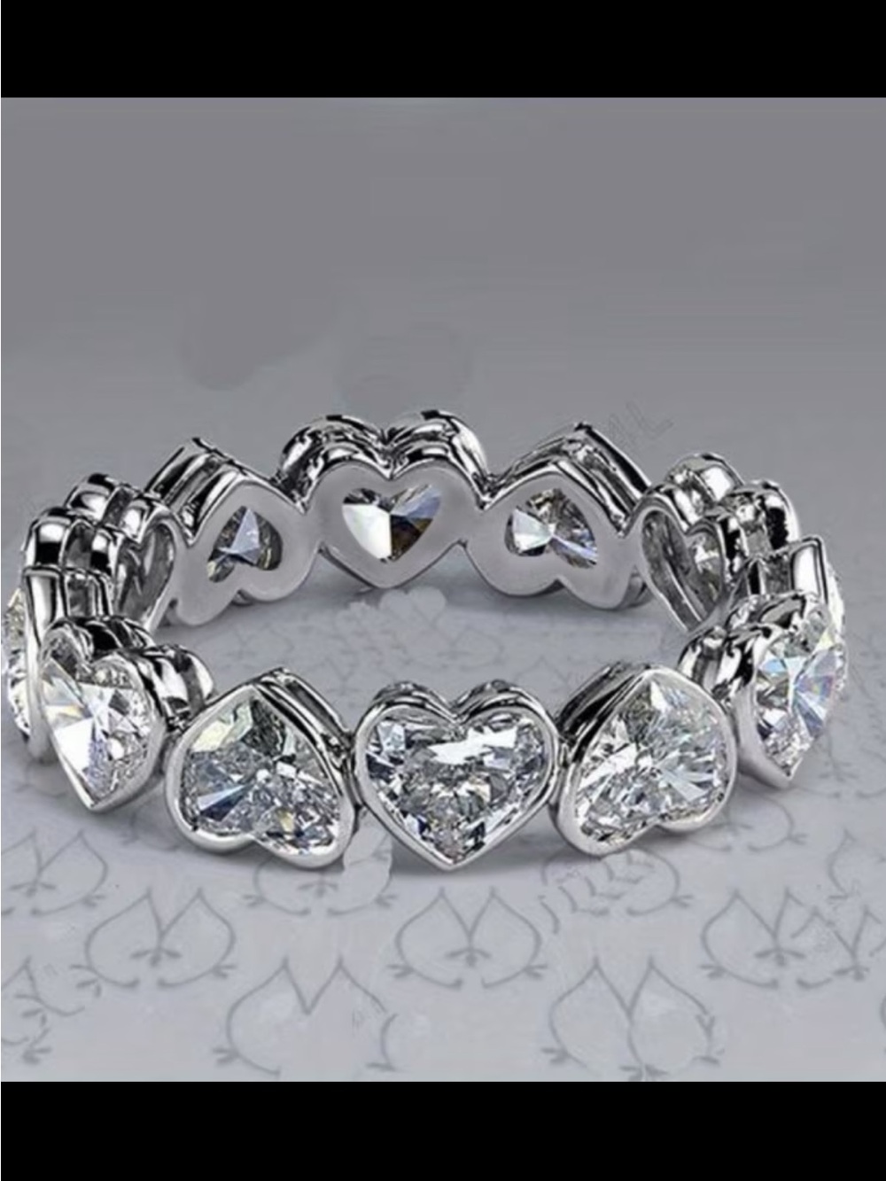 Affordable Fashion Finds Silver Heart CZ Eternity Band